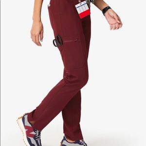 FIGS Yola Skinny Scrub Pants S (Small)- Burgundy